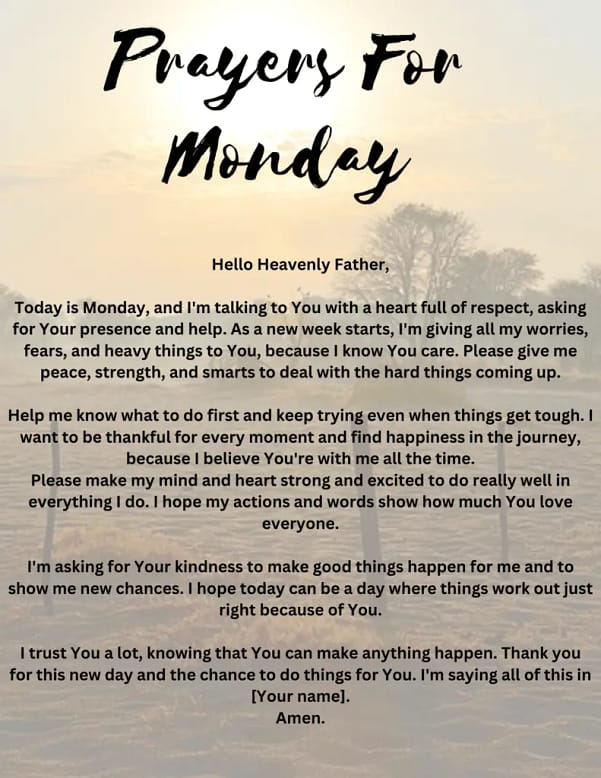 A Brief Prayers For Monday
