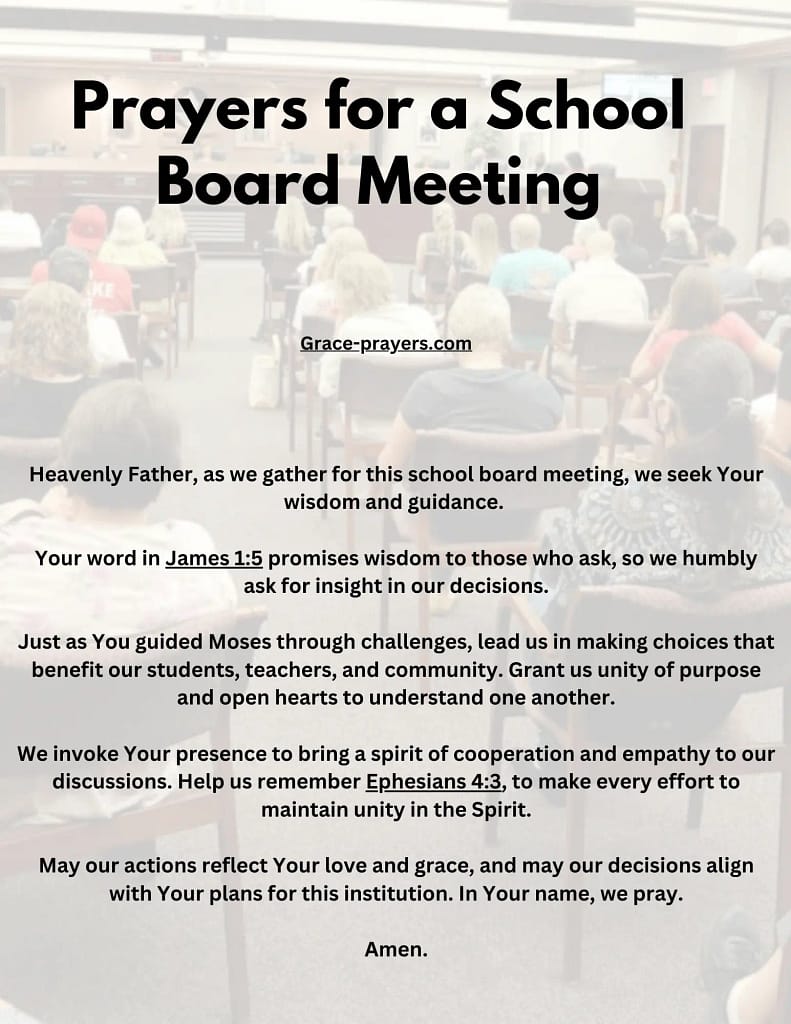 Prayers for a School Board Meeting