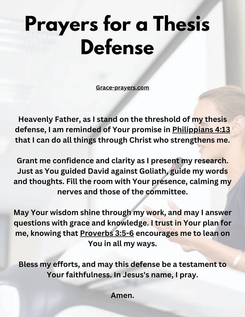 Prayers for a Thesis Defense